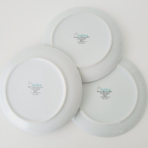 Godinger Audubon Bird Salad Plates (3), Hummingbird, Blue Wing Warbler, Cardinal - Picture 8 of 13